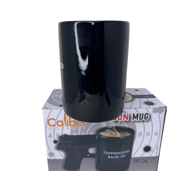 Caliber Creative Pistol Shaped Ceramic Mug w/ 3D‎ Thin Shell Relief Handle Black - Picture 4 of 8